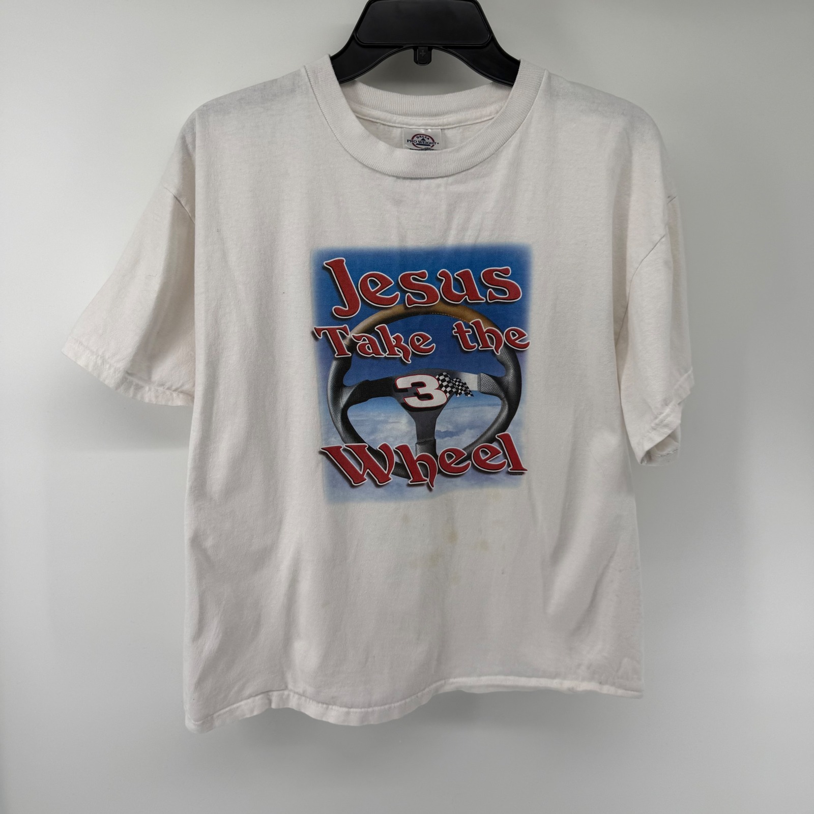 Vtg Dale Earnhardt 3 Delta Pro Weight Jesus Take The Wheel Racing T-Shirt Mens L